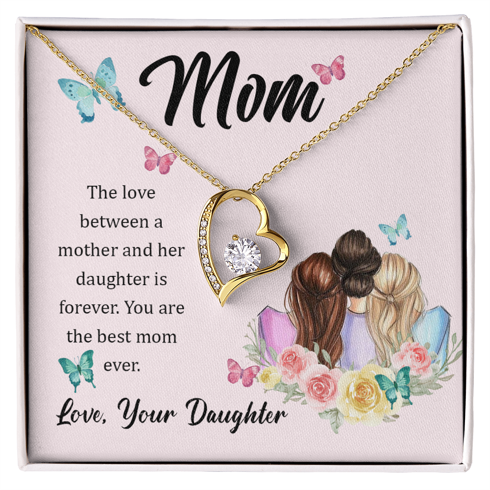 Love Between A Mother & Daughter Forever Gold Love Necklace | Mother's Day Gift | Gift From Daughter | Gift For Mom