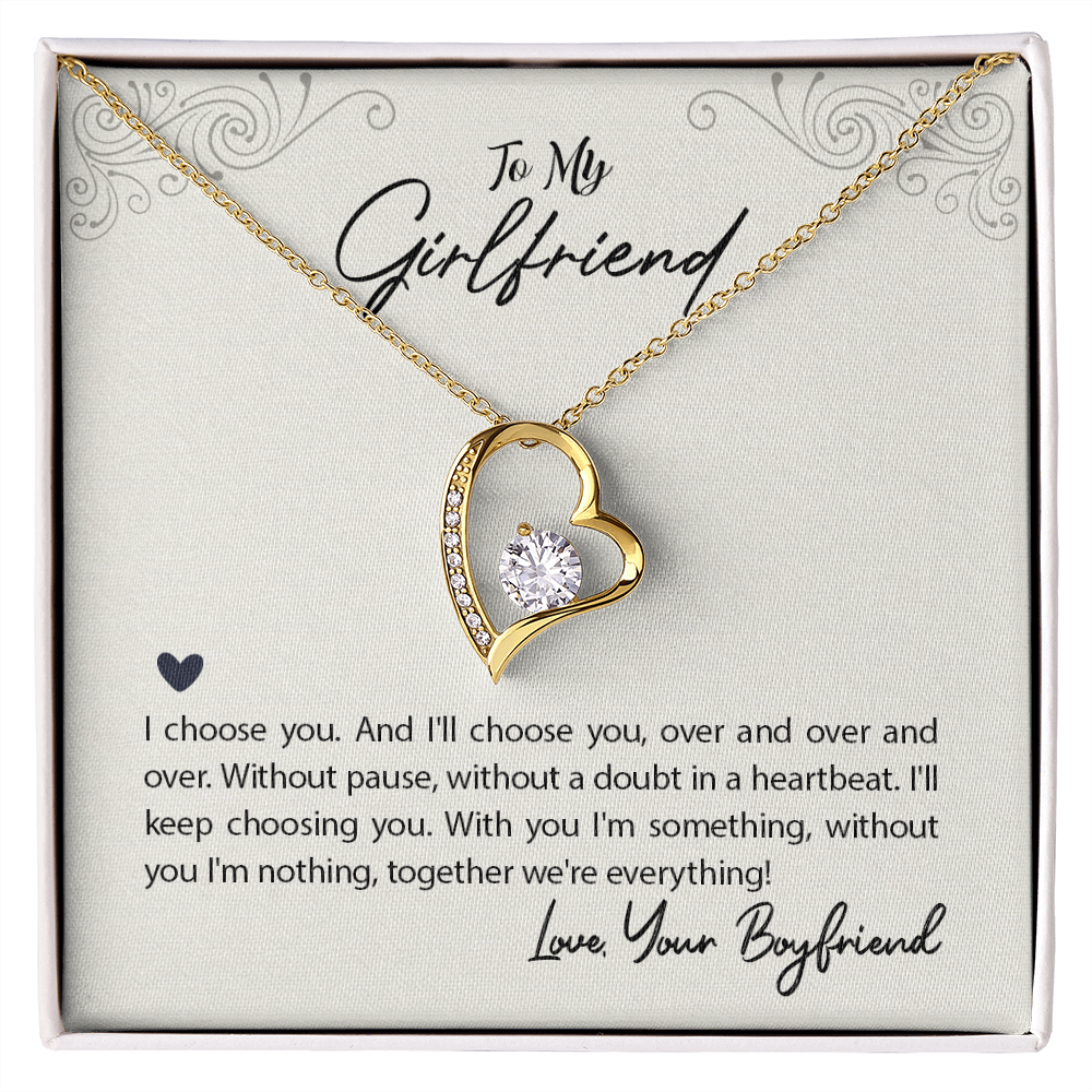 I Choose You Forever Gold Love Necklace | Anniversary Gift | Necklace for Girlfriends | Gift For Girlfriend