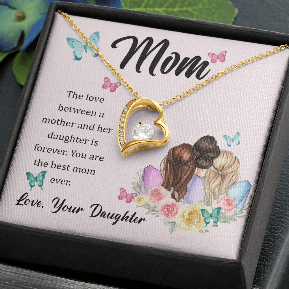 Love Between A Mother & Daughter Forever Gold Love Necklace | Mother's Day Gift | Gift From Daughter | Gift For Mom