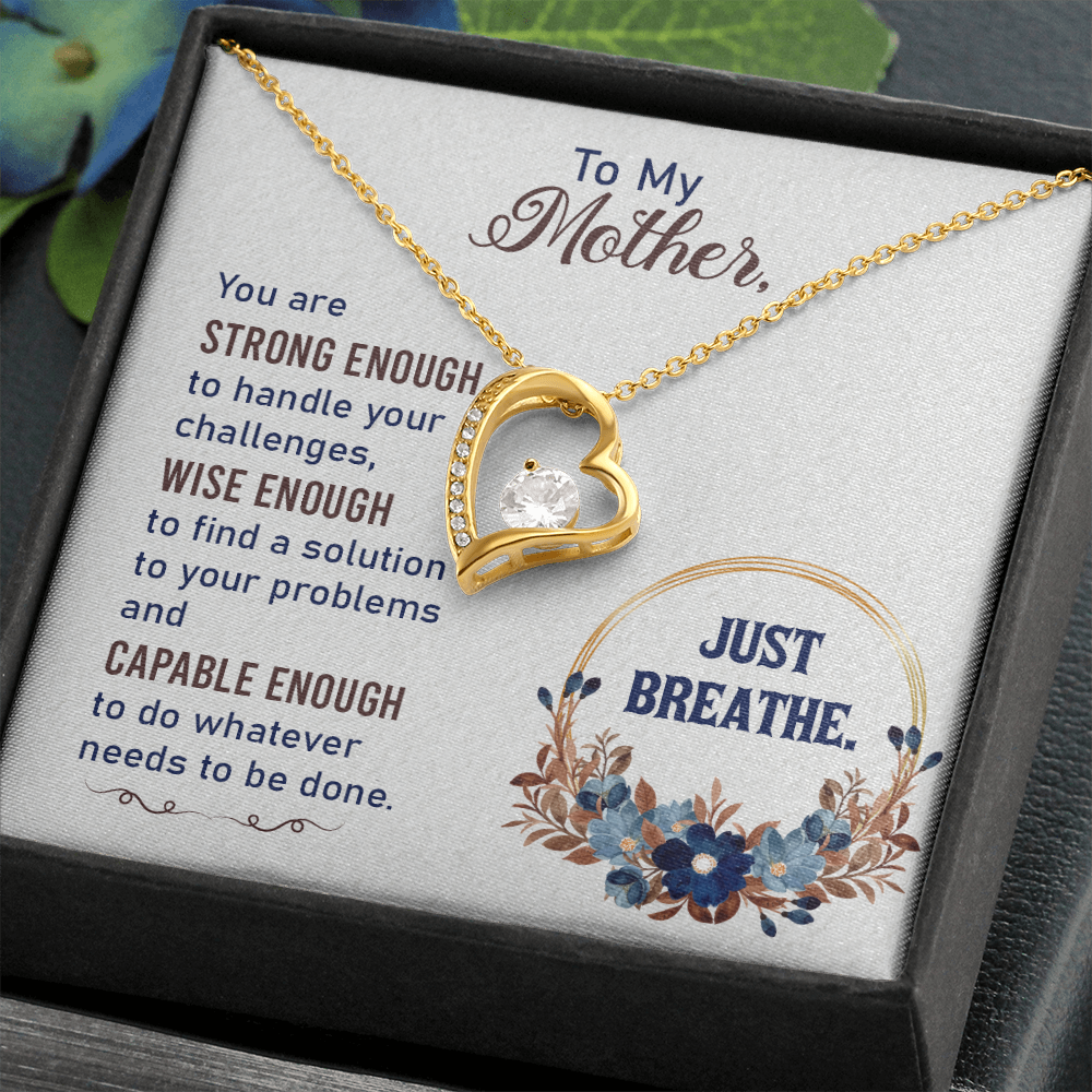 You're Strong Enough Forever Gold Love Necklace | Mother's Day Gift | Necklace for Moms | Gift For Mom
