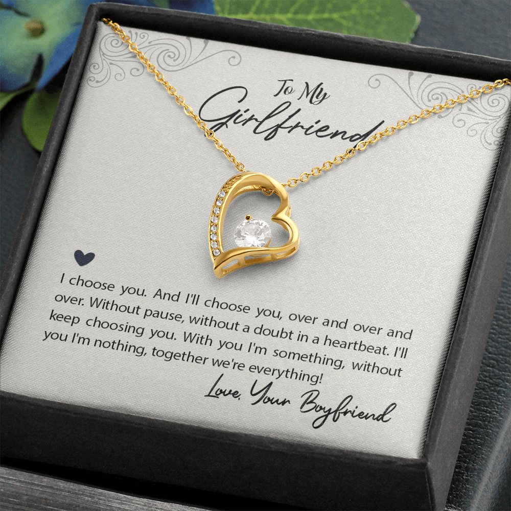 I Choose You Forever Gold Love Necklace | Anniversary Gift | Necklace for Girlfriends | Gift For Girlfriend