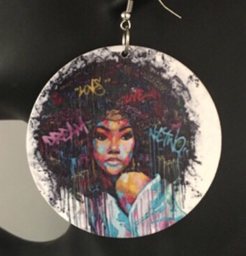 Dream, Love, Live Afro Earrings - Marvel Hairs