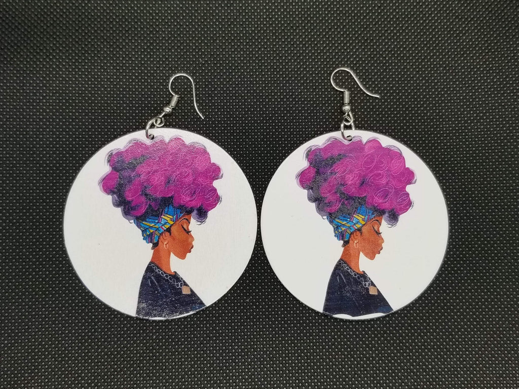 Headwrap Fro Earrings - Marvel Hairs