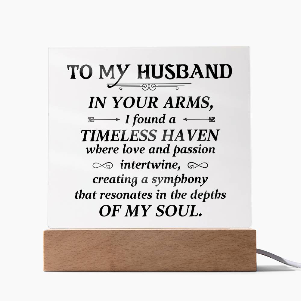 To my husband-In your arms Acrylic Square