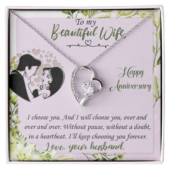 I Choose You Forever Love Gold Necklace - Anniversary Gift | Necklace for Wife | Gift for Wife