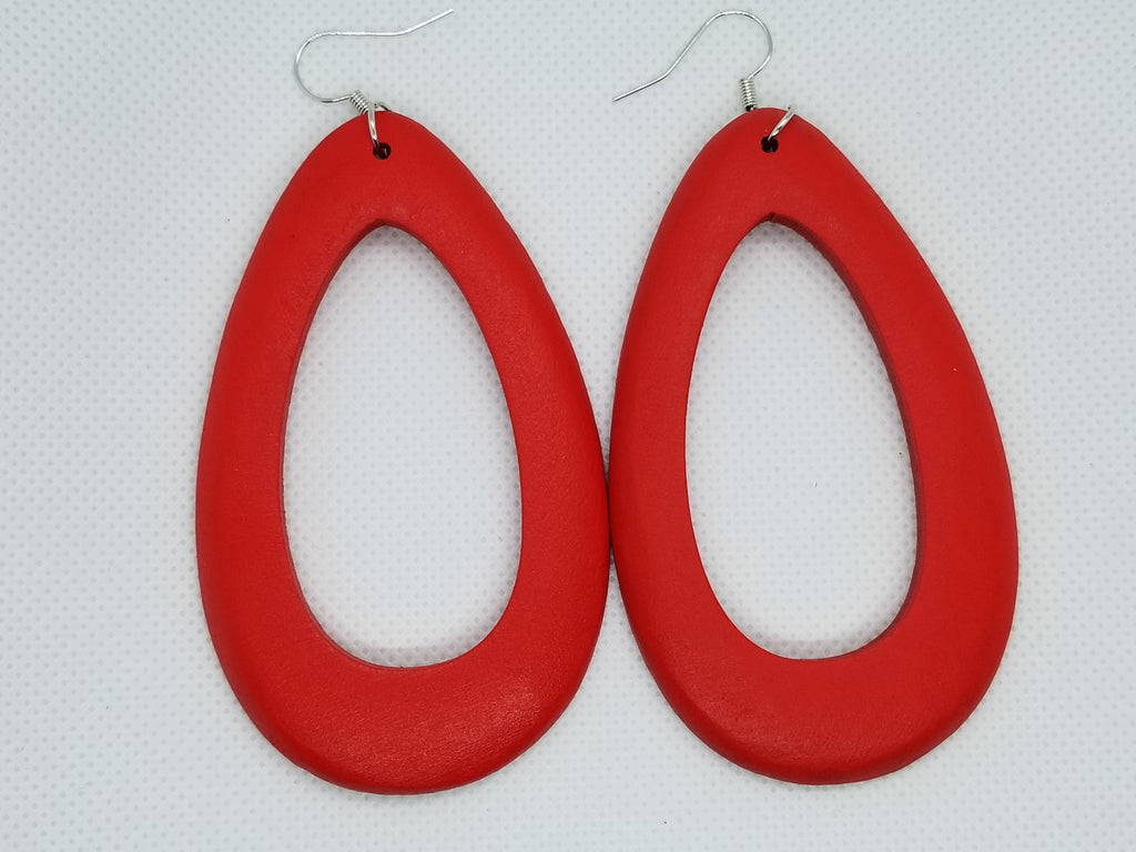 Colorful Oval Wooden Earrings
