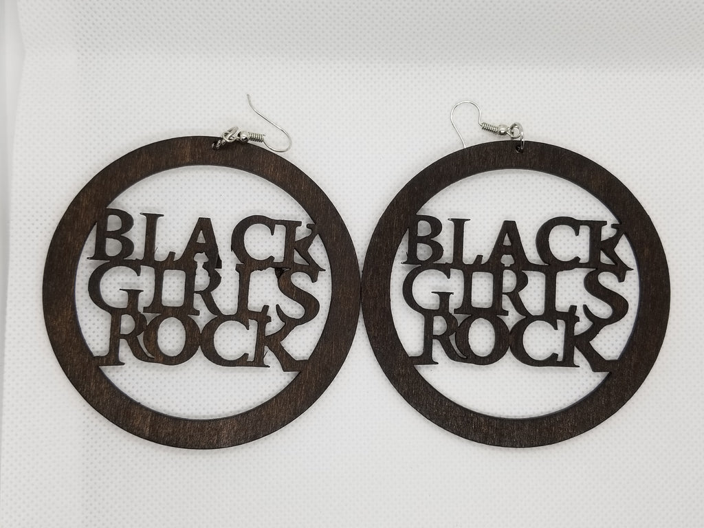 Black Girls Rock Wooden Earrings