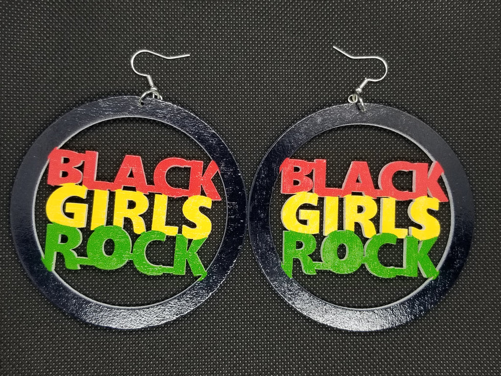 Black Girls Rock Wooden Earrings