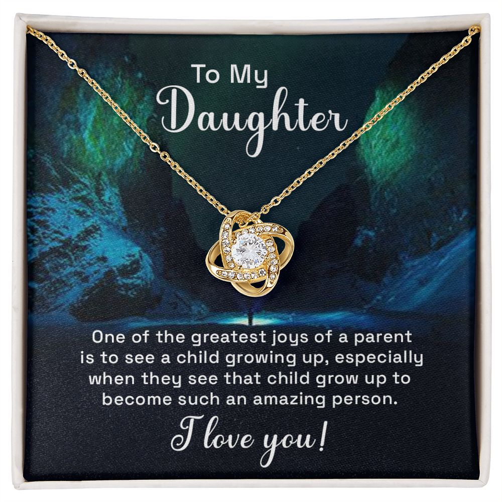 To My Daughter, An Amazing Person Love Knot Necklace | To Daughter