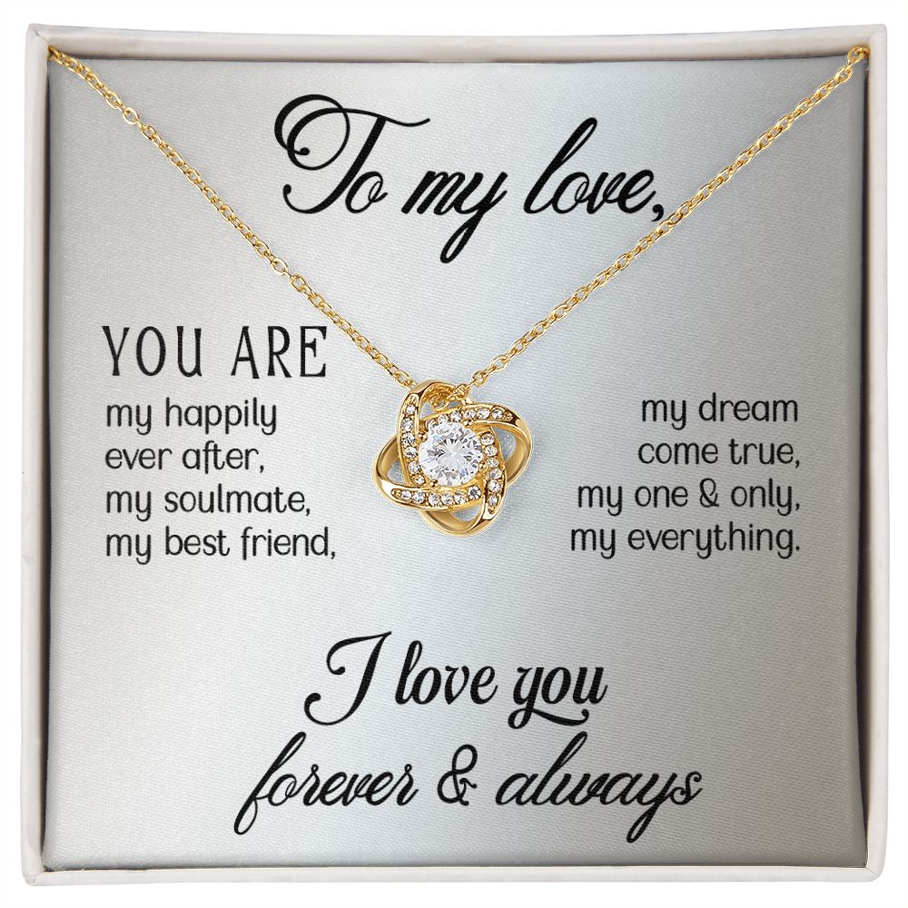 To My Love, My One & Only Love Knot Necklace | To Wife | To Girlfriend