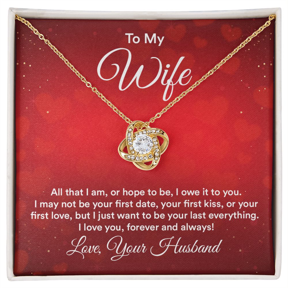 To My Wife, My Last Everything Love Knot Necklace | To Wife