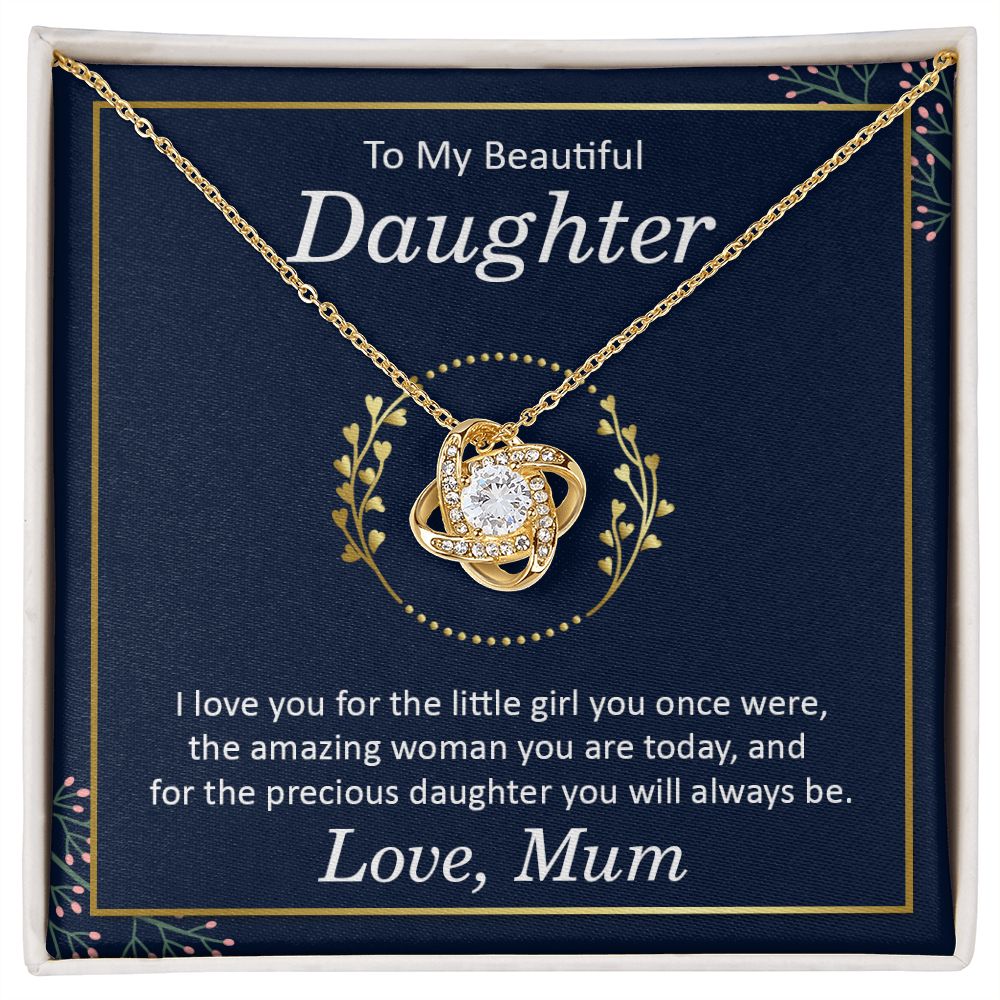 To my beautiful daughter - i love you Love Knot Necklace