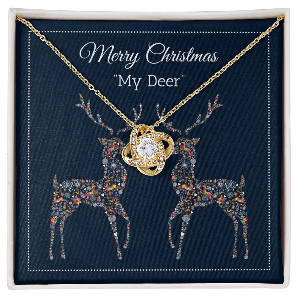 Merry Christmas My Deer Love Knot Necklace | To Wife | To Girlfriend
