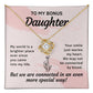 To My Bonus Daughter, My World Love Knot Necklace | To Bonus Daughter