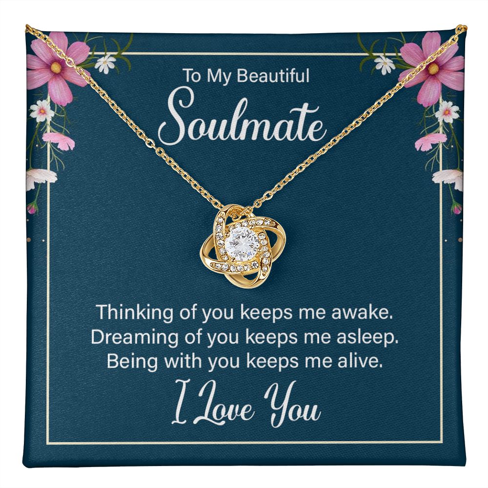 To My Soulmate, Thinking Of You Love Knot Necklace | To Wife | To Girlfriend