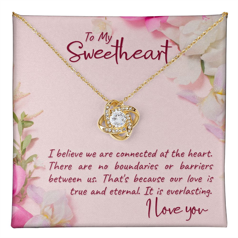 MY Sweetheart, We're Connected Love Knot Necklace | To Wife | To Girlfriend