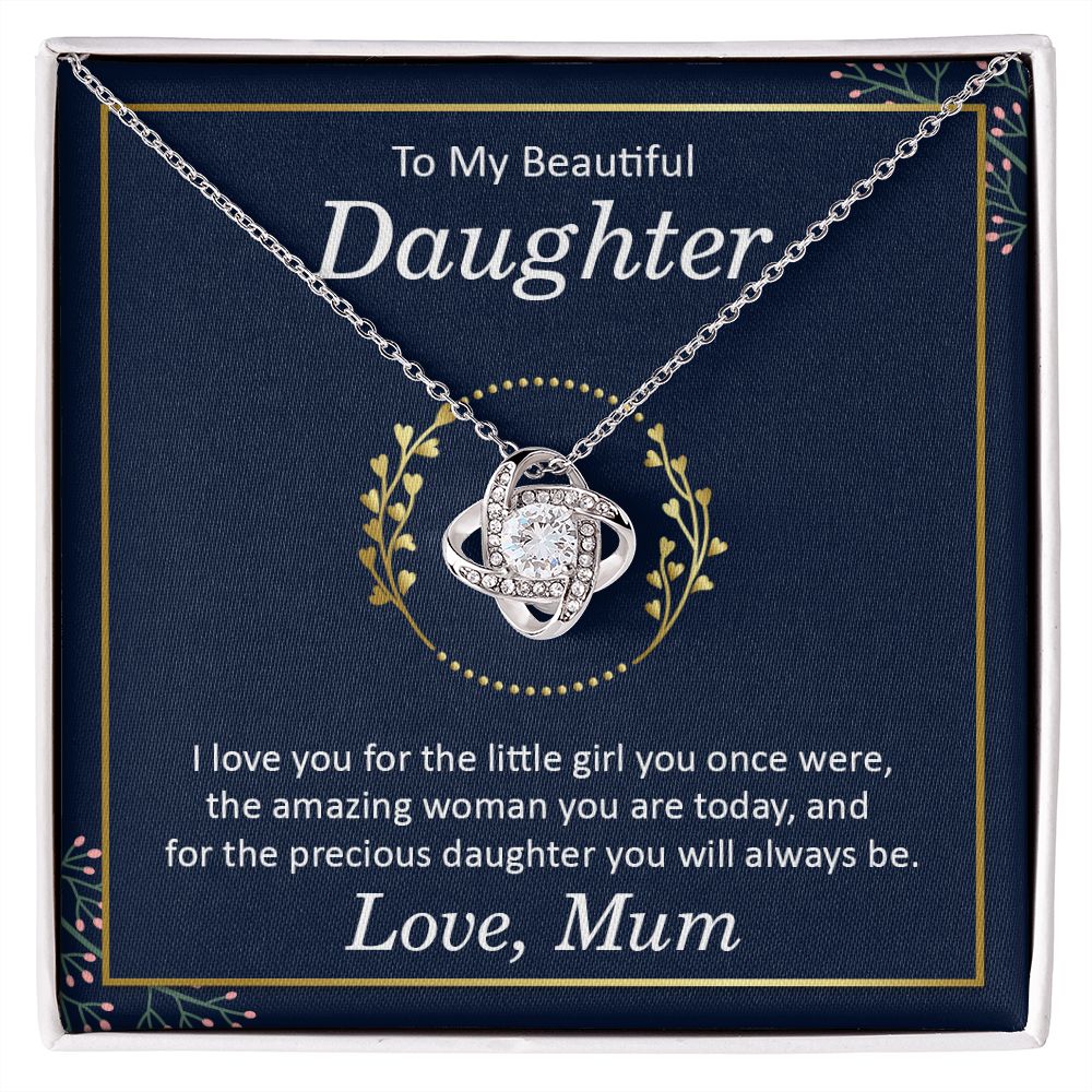 To my beautiful daughter - i love you Love Knot Necklace