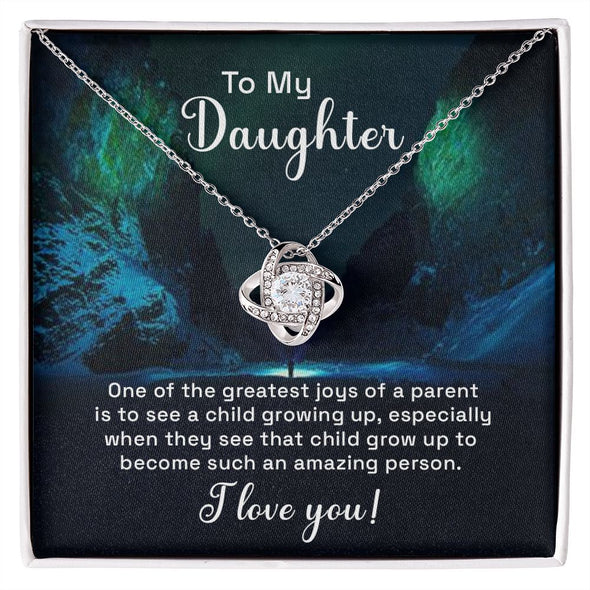 To My Daughter, An Amazing Person Love Knot Necklace | To Daughter