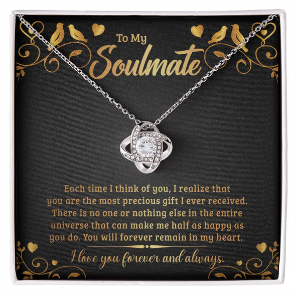 To My Soulmate, The Most Precious Gift Love Knot Necklace | To Wife | To Girlfriend