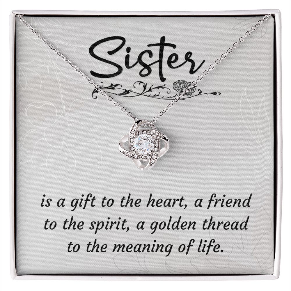 A Sister is a Gift Love Knot Necklace | To Sister