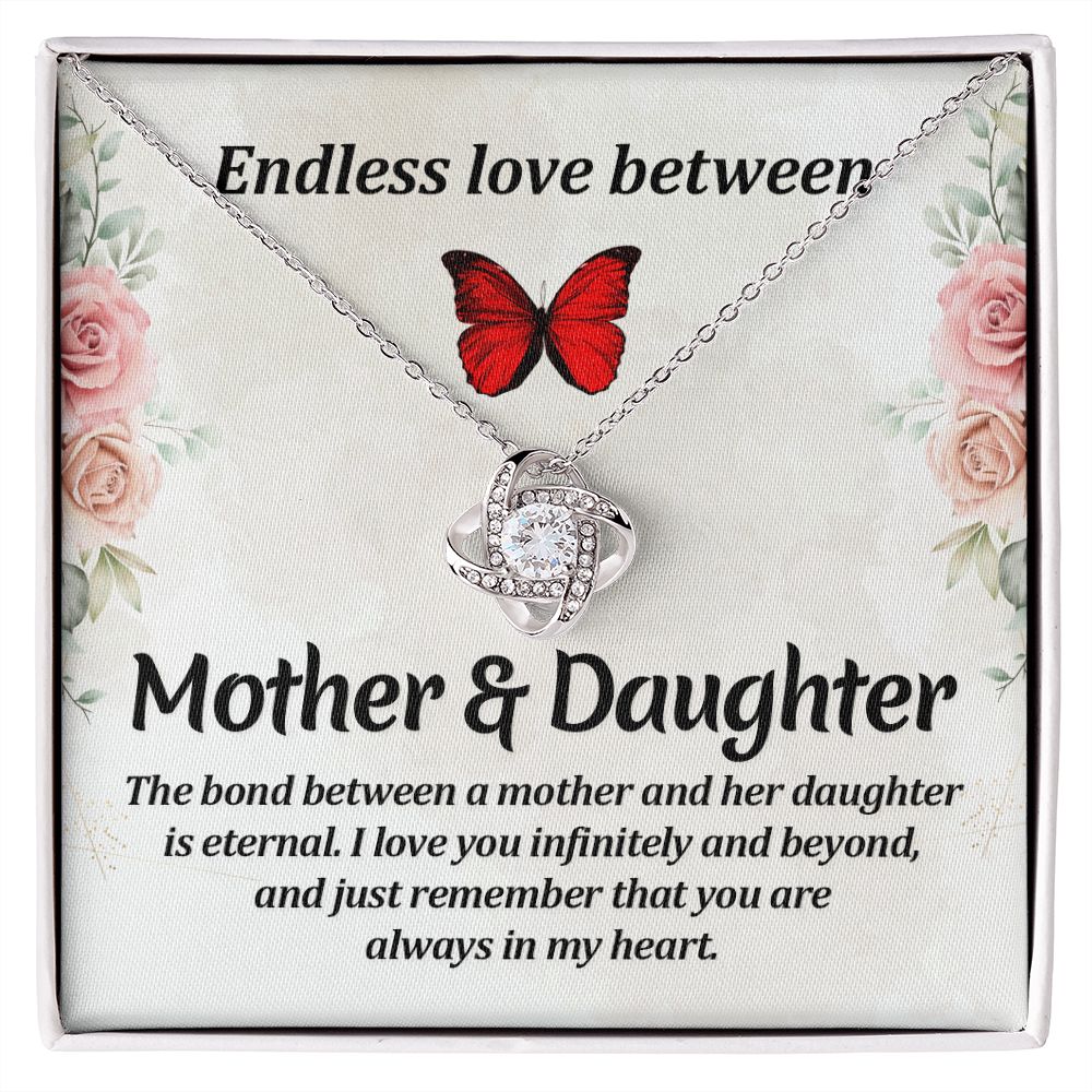 Endless Love Between Mother & Daughter Love Knot Necklace | To Daughter