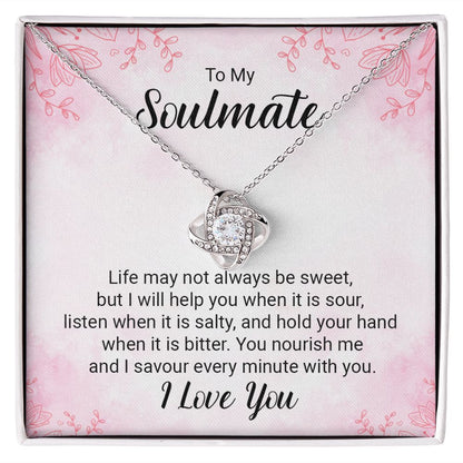 To My Soulmate, I Will Help You Love Knot Necklace | To Wife | To Girlfriend