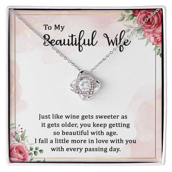 To My Wife, Just Like Wine Love Knot Necklace | To Wife