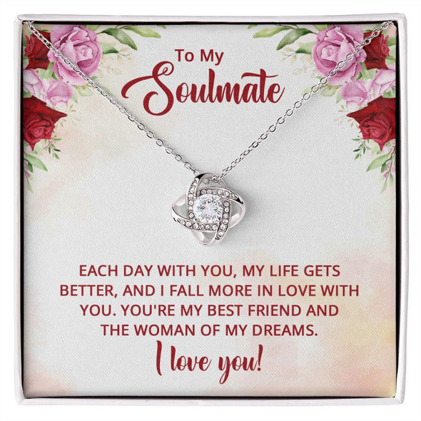 My Soulmate, Woman Of My Dreams Love Knot Necklace | To Wife | To Girlfriend