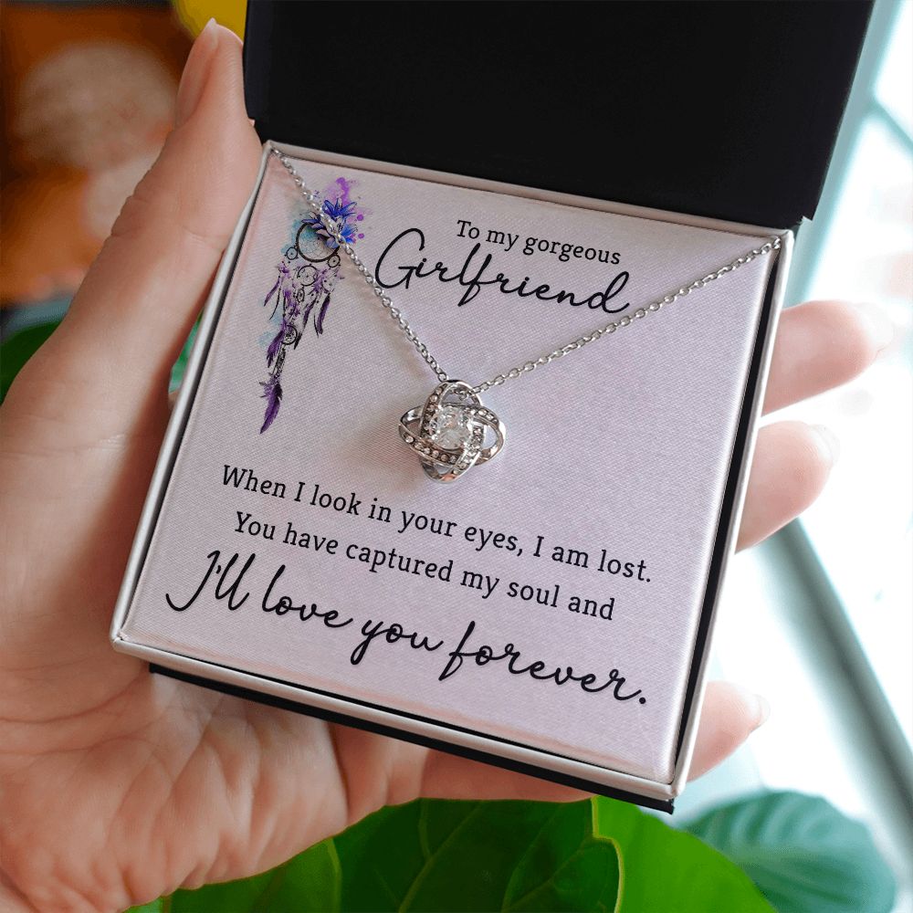 When I Look in Your Eyes Love Knot Necklace | To Girlfriend