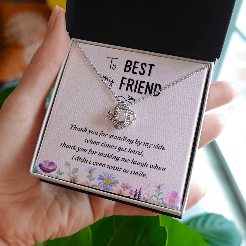 To My Best Friend, By My Side Love Knot Necklace | To Best Friend