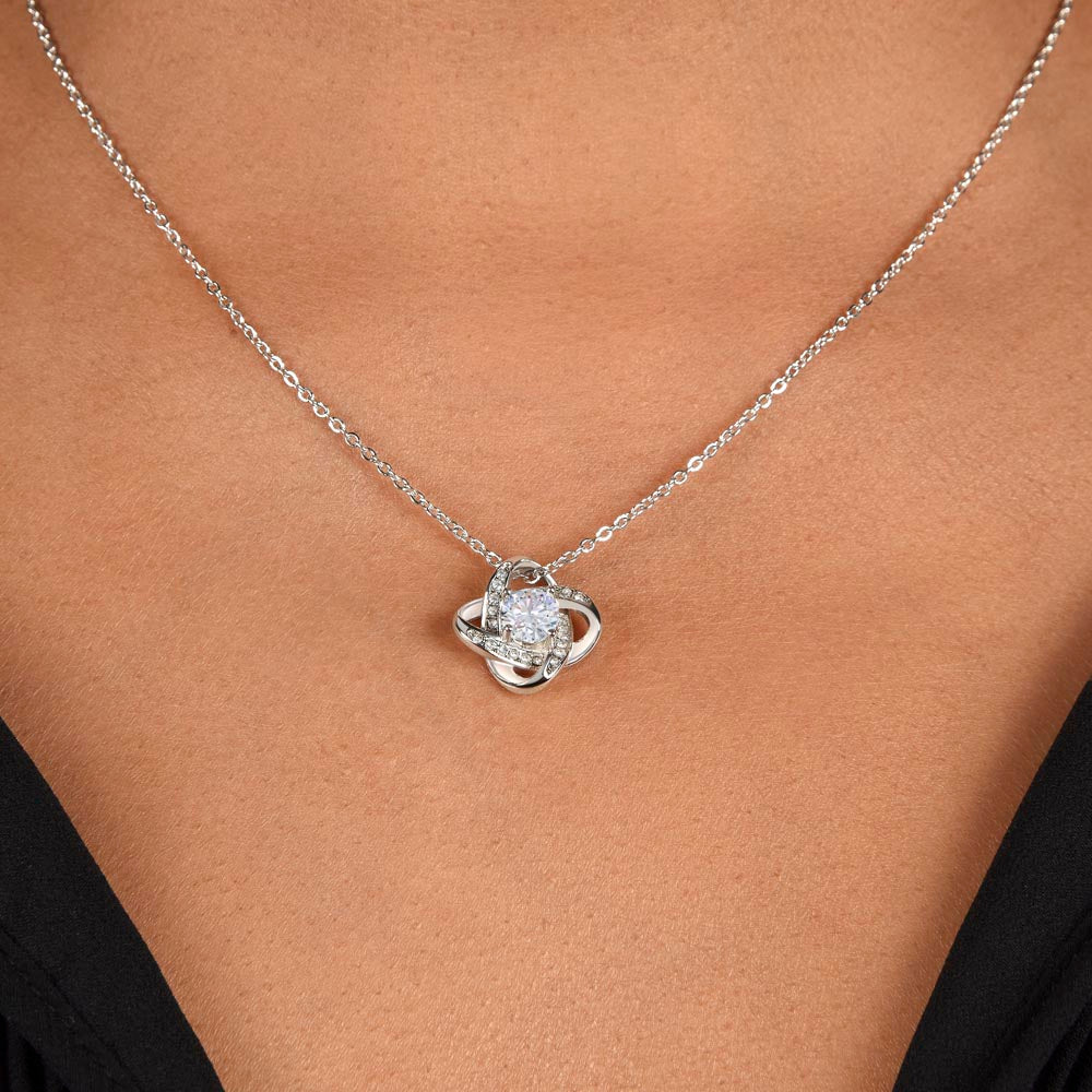 Merry Christmas Granddaughter Love Knot Necklace | From Grandma