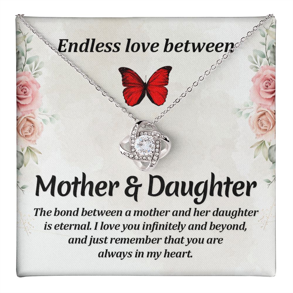 Endless Love Between Mother & Daughter Love Knot Necklace | To Daughter