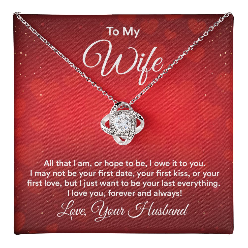 To My Wife, My Last Everything Love Knot Necklace | To Wife