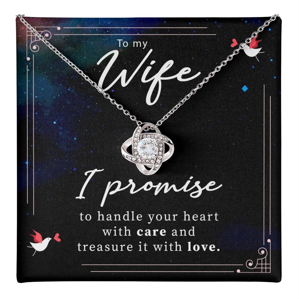 To Wife, I Promise Love Knot Necklace | To Wife