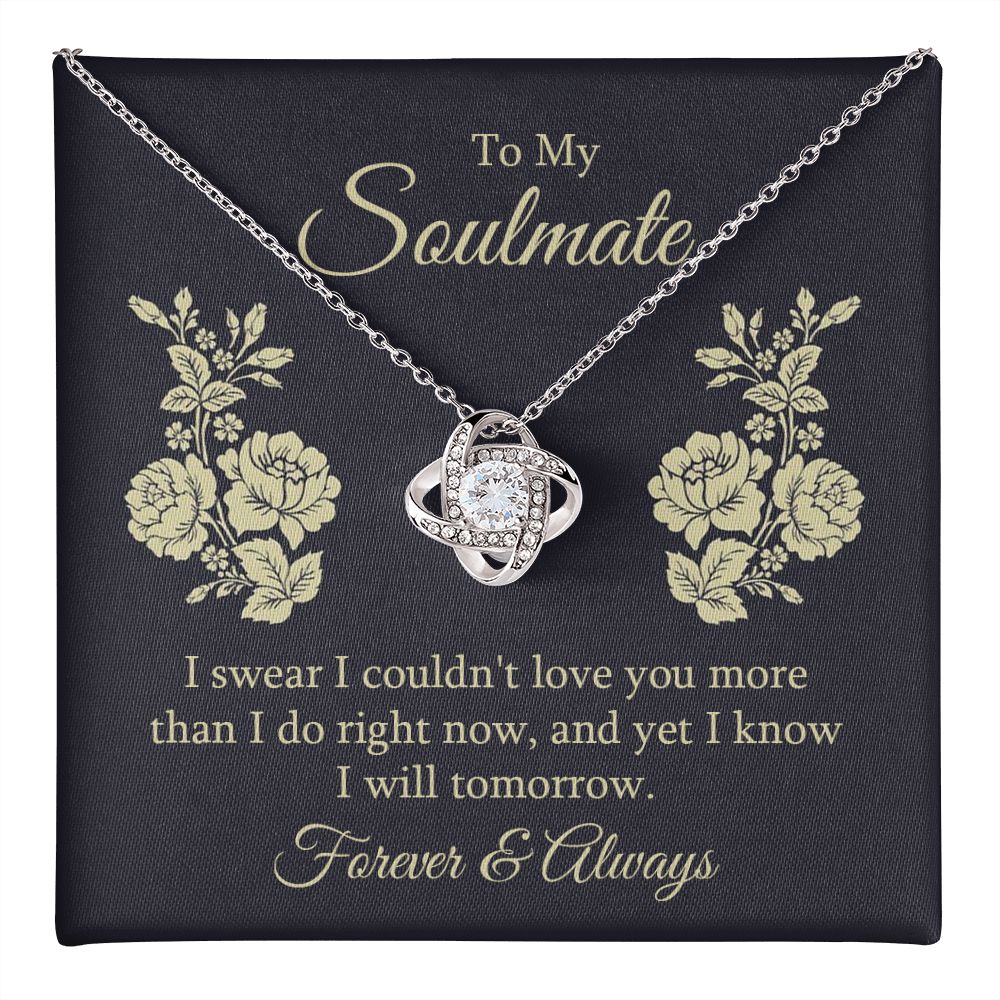 To My Soulmate, Couldn't Love You More Love Knot Necklace | To Wife | To Girlfriend