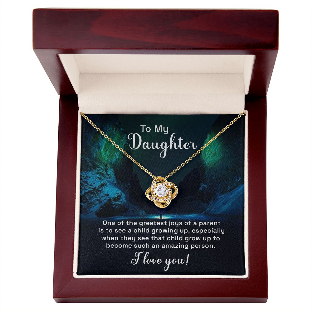 To My Daughter, An Amazing Person Love Knot Necklace | To Daughter