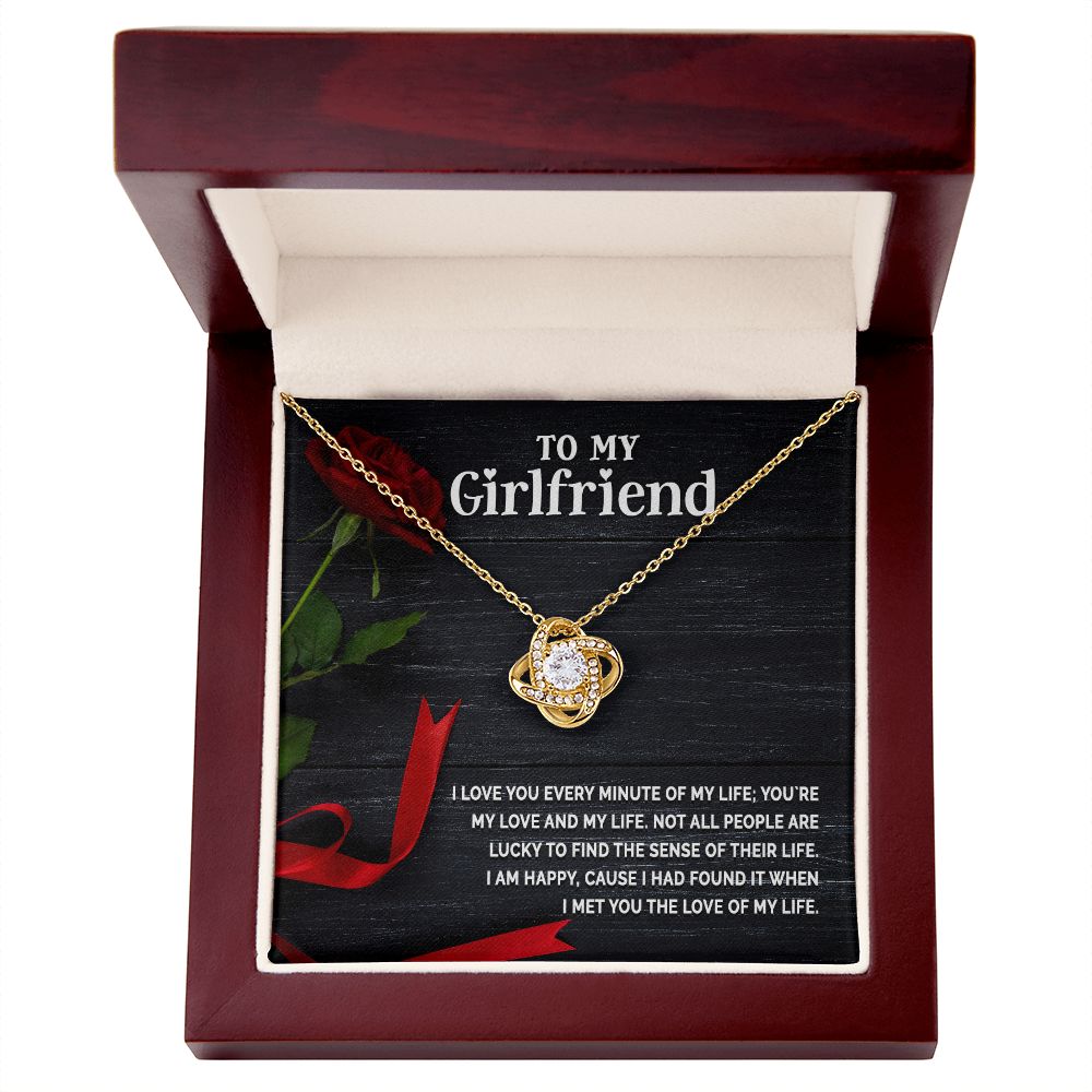 To My Girlfriend, I Am Happy Love Knot Necklace | To Girlfriend