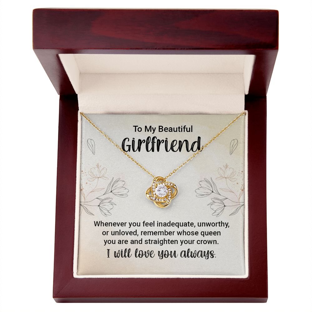To My Girlfriend, Straighten Your Crown Love Knot Necklace | To Girlfriend