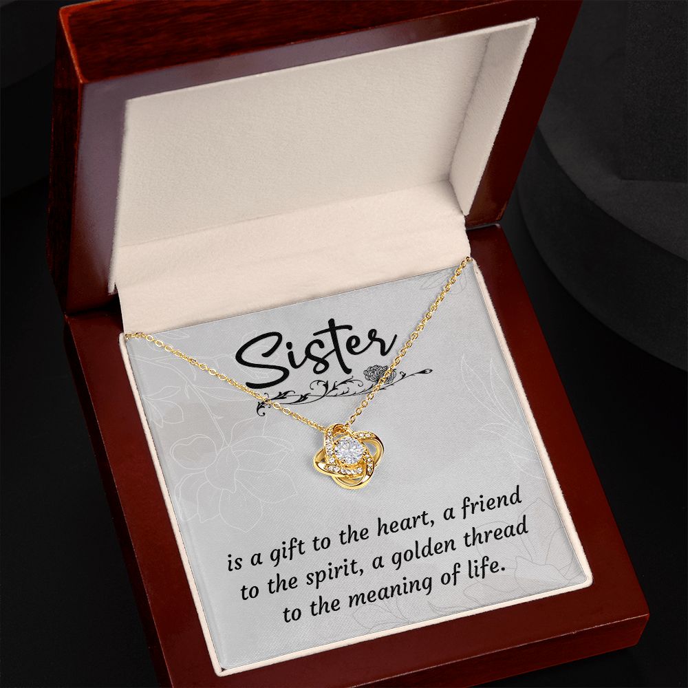 A Sister is a Gift Love Knot Necklace | To Sister