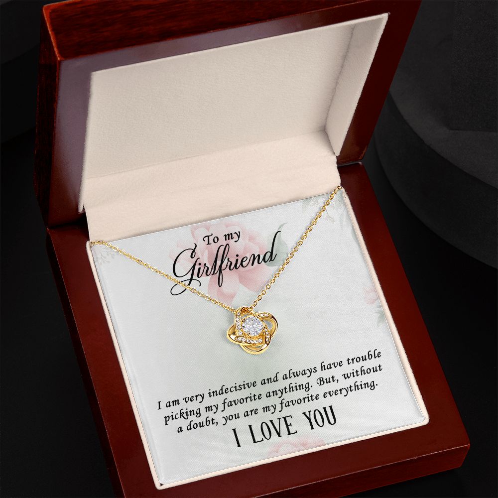 To My Girlfriend, My Favorite Everything Love Knot Necklace | To Girlfriend