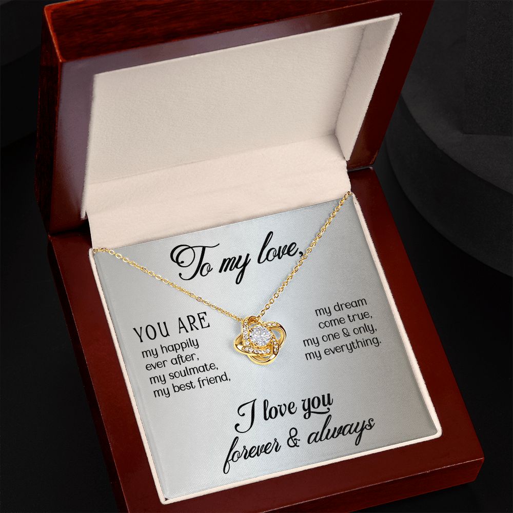 To My Love, My One & Only Love Knot Necklace | To Wife | To Girlfriend
