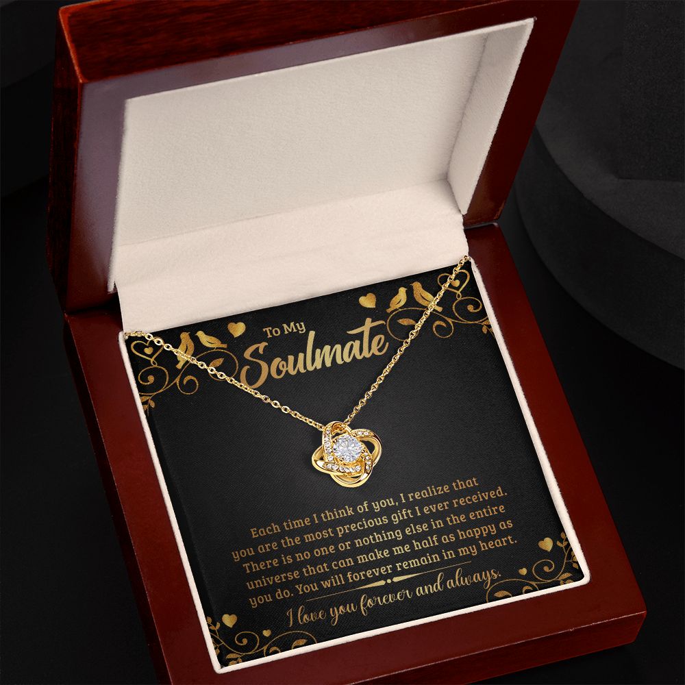 To My Soulmate, The Most Precious Gift Love Knot Necklace | To Wife | To Girlfriend