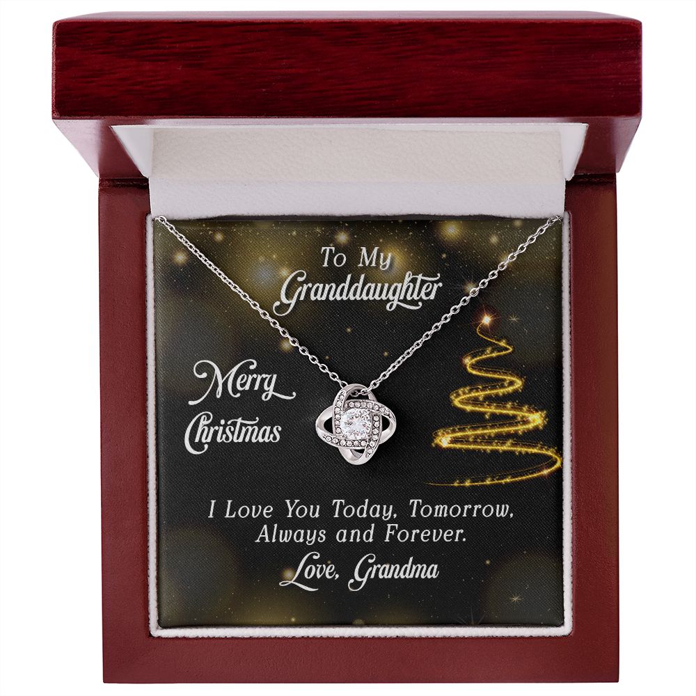Merry Christmas Granddaughter Love Knot Necklace | From Grandma