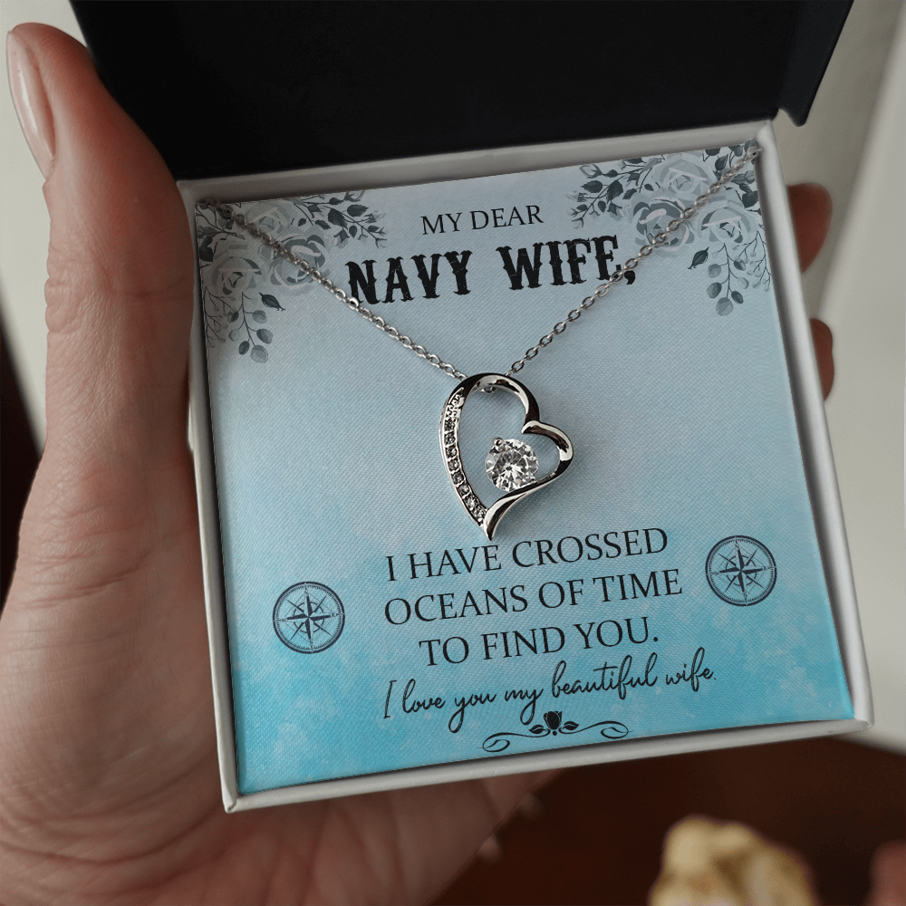 My Dear Navy Wife Forever Gold Love Necklace