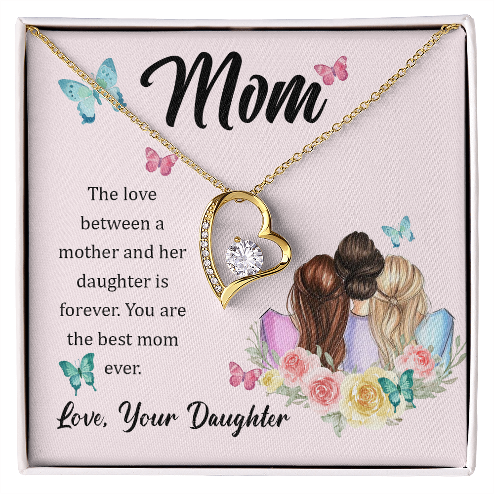 Love Between A Mother & Daughter Forever Gold Love Necklace