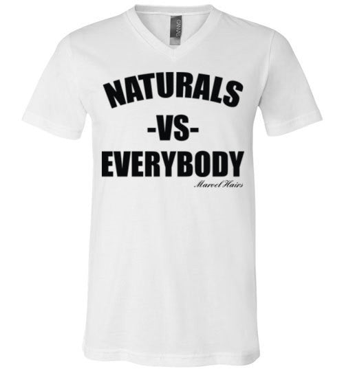 Naturals vs Everybody V-Neck T-Shirt - Marvel Hairs